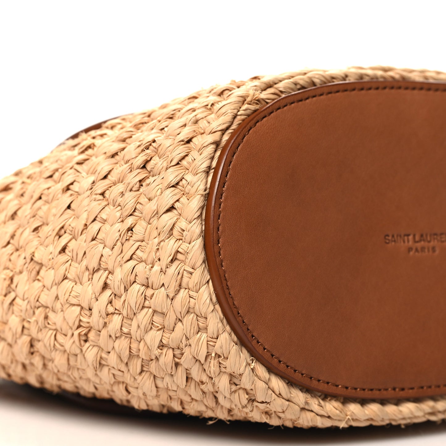 Raffia Calfskin Mini Panier Shoulder Bag Natural Brick