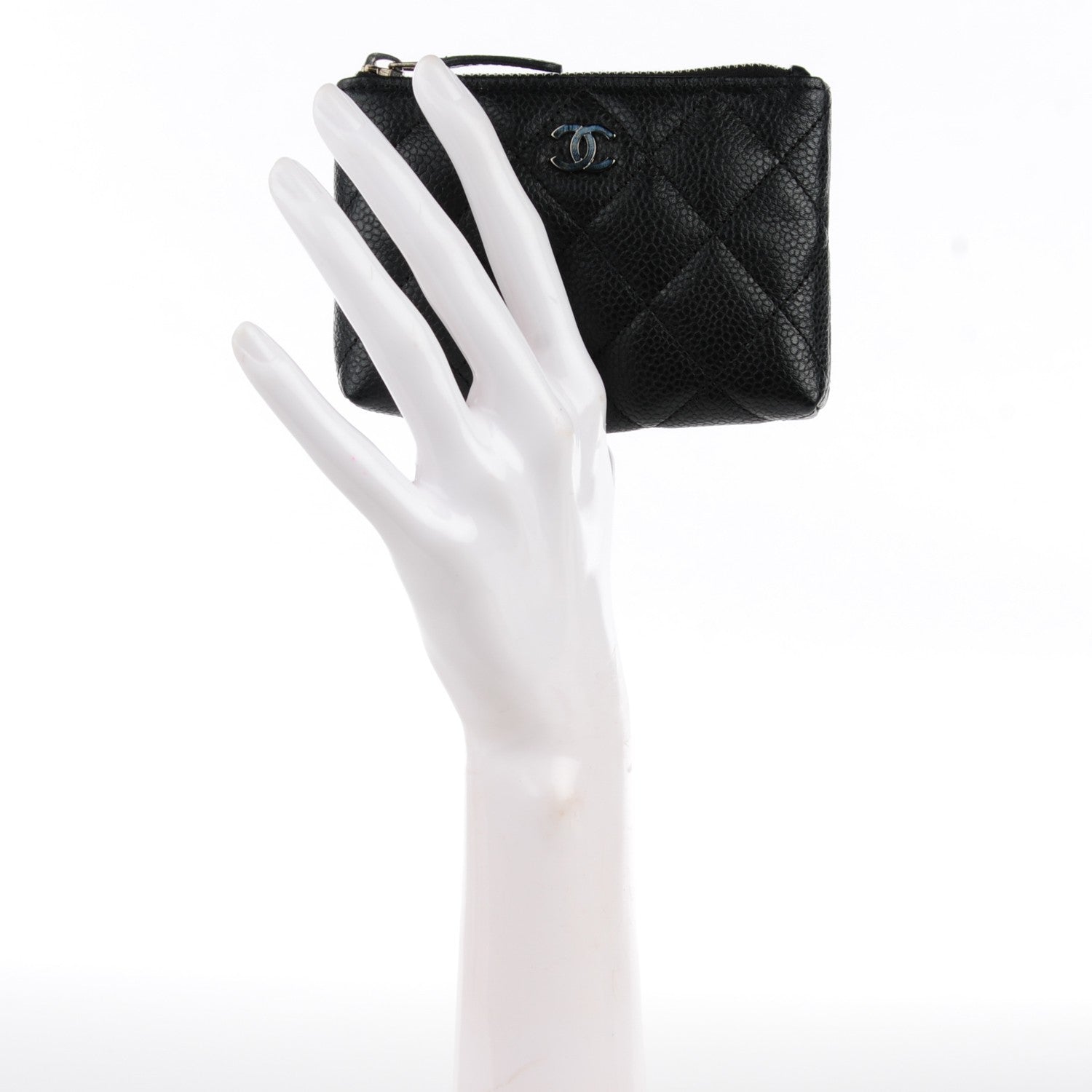 Chanel Caviar Quilted Key Holder Case Black 2 of 7