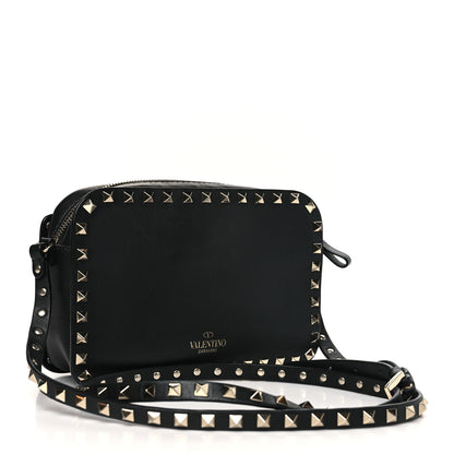 Valentino Garavani Grained Calfskin Rockstud Flip Lock Camera Crossbody Bag Black 3 of 10