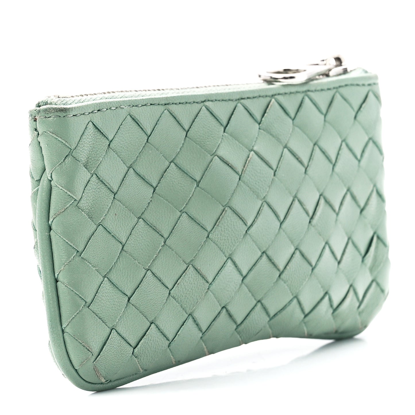 Nappa Intrecciato Key Case Light Green