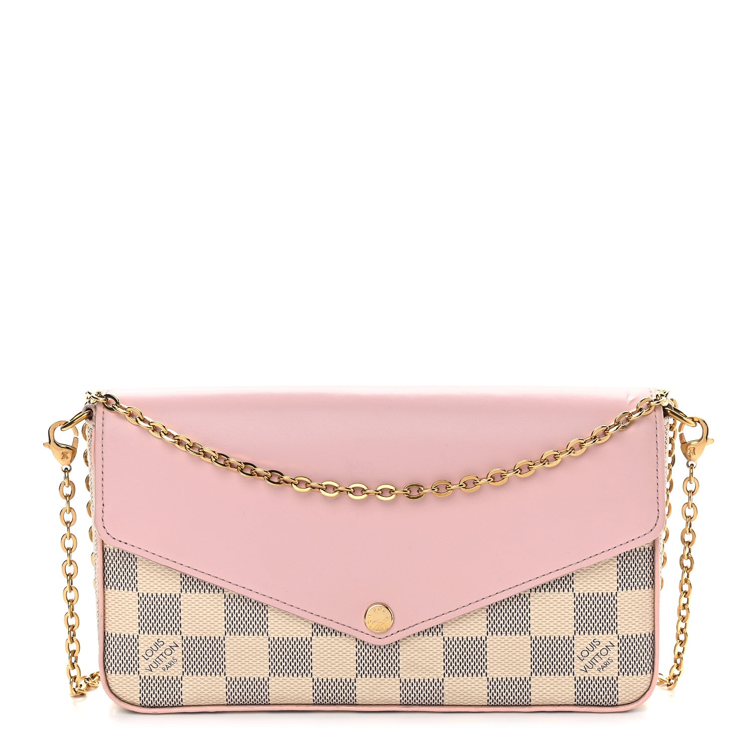 Louis Vuitton Damier Azur Calfskin Pochette Felicie Eau de Rose 1 of 10
