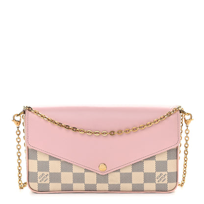 Louis Vuitton Damier Azur Calfskin Pochette Felicie Eau de Rose 1 of 10