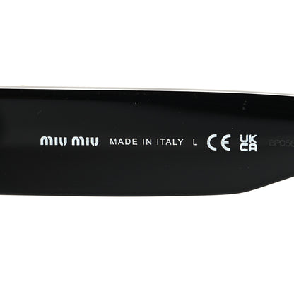 Miu Miu Acetate Rectangle Sunglasses SMU 10Y Black 5 of 7