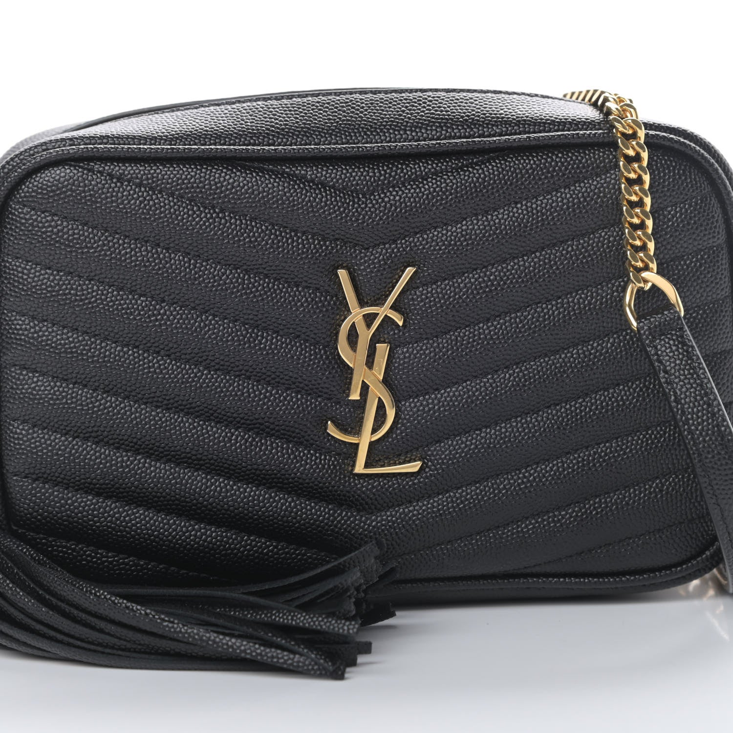 Saint Laurent Grain De Poudre Matelasse Monogram Mini Lou Camera Bag Black 8 of 10