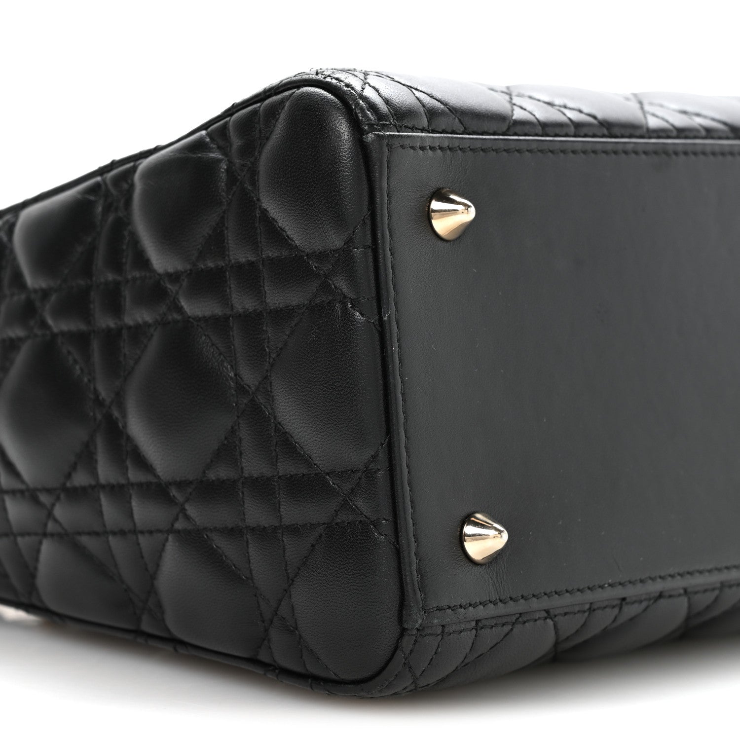 Christian Dior Lambskin Cannage Medium Lady Dior Black 8 of 9
