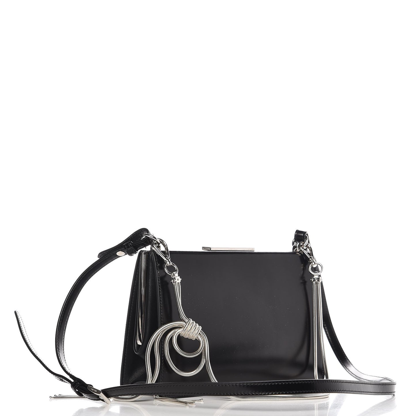 Spazzolato Envelope Crossbody Clutch Nero Black
