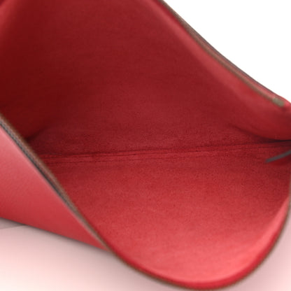 Gucci Pebbled Calfskin Medium Logo Portfolio Clutch Hibiscus Red 5 of 9