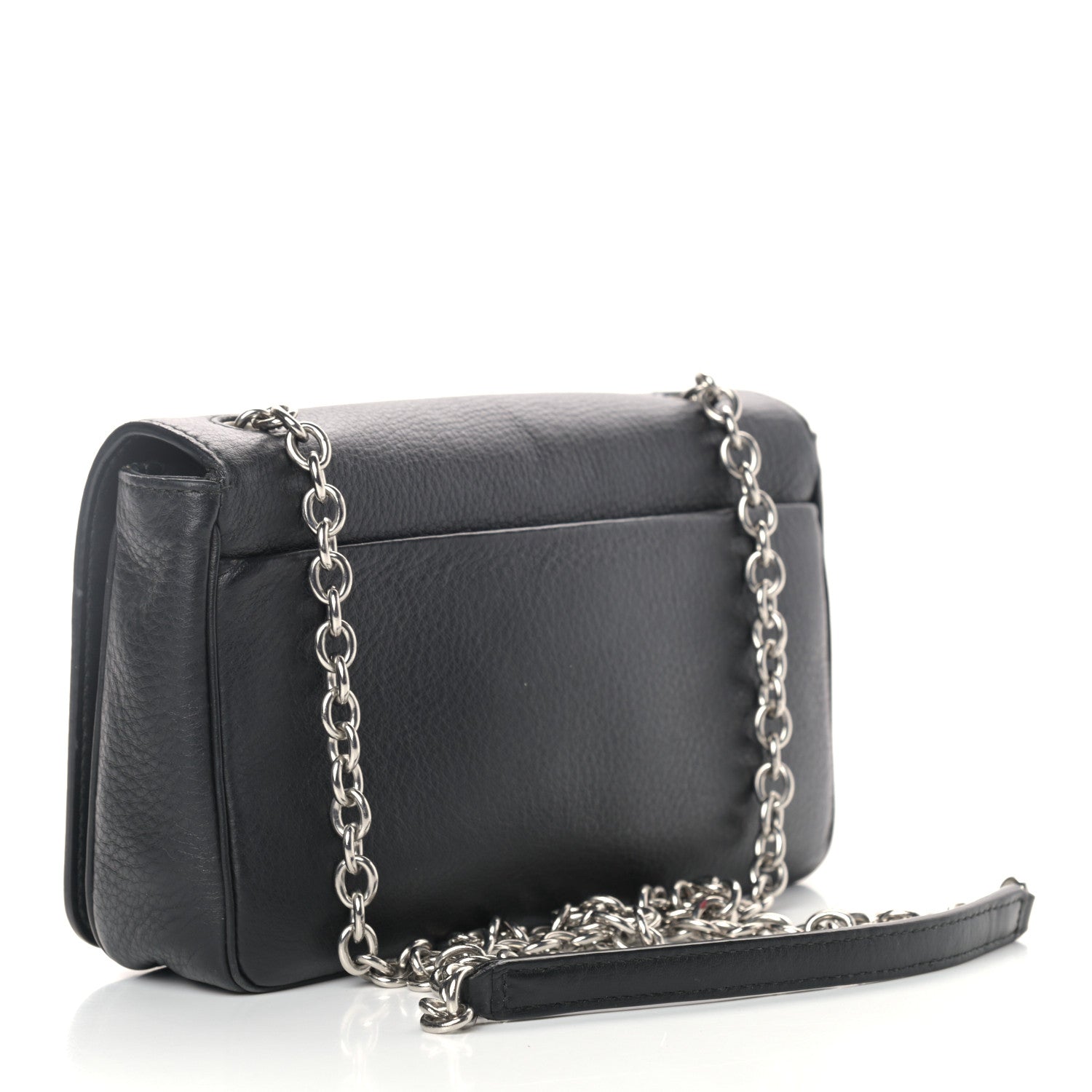 Balenciaga Pebbled Calfskin Everyday Chain Wallet Black 3 of 14