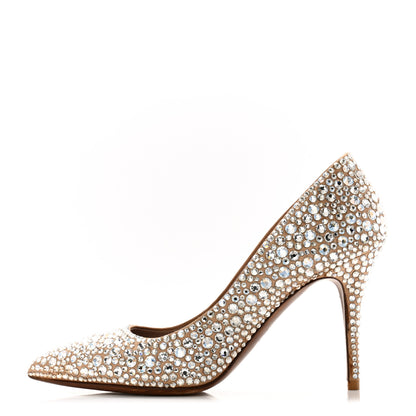 Valentino Garavani Satin Crystal Embellished Moonflow 90mm Pumps 38 Poudre 1 of 11