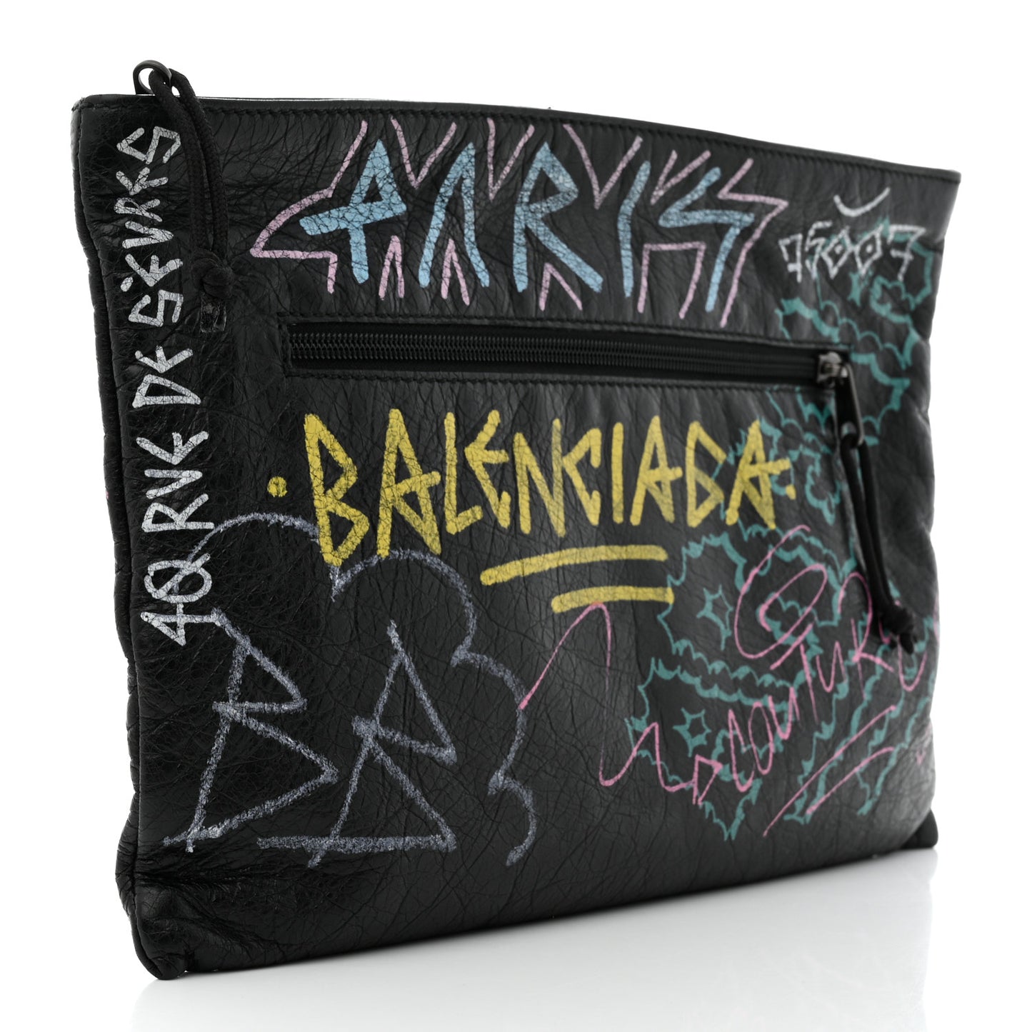 Agneau Arena Graffiti All Over Explorer Pouch Black Multicolor