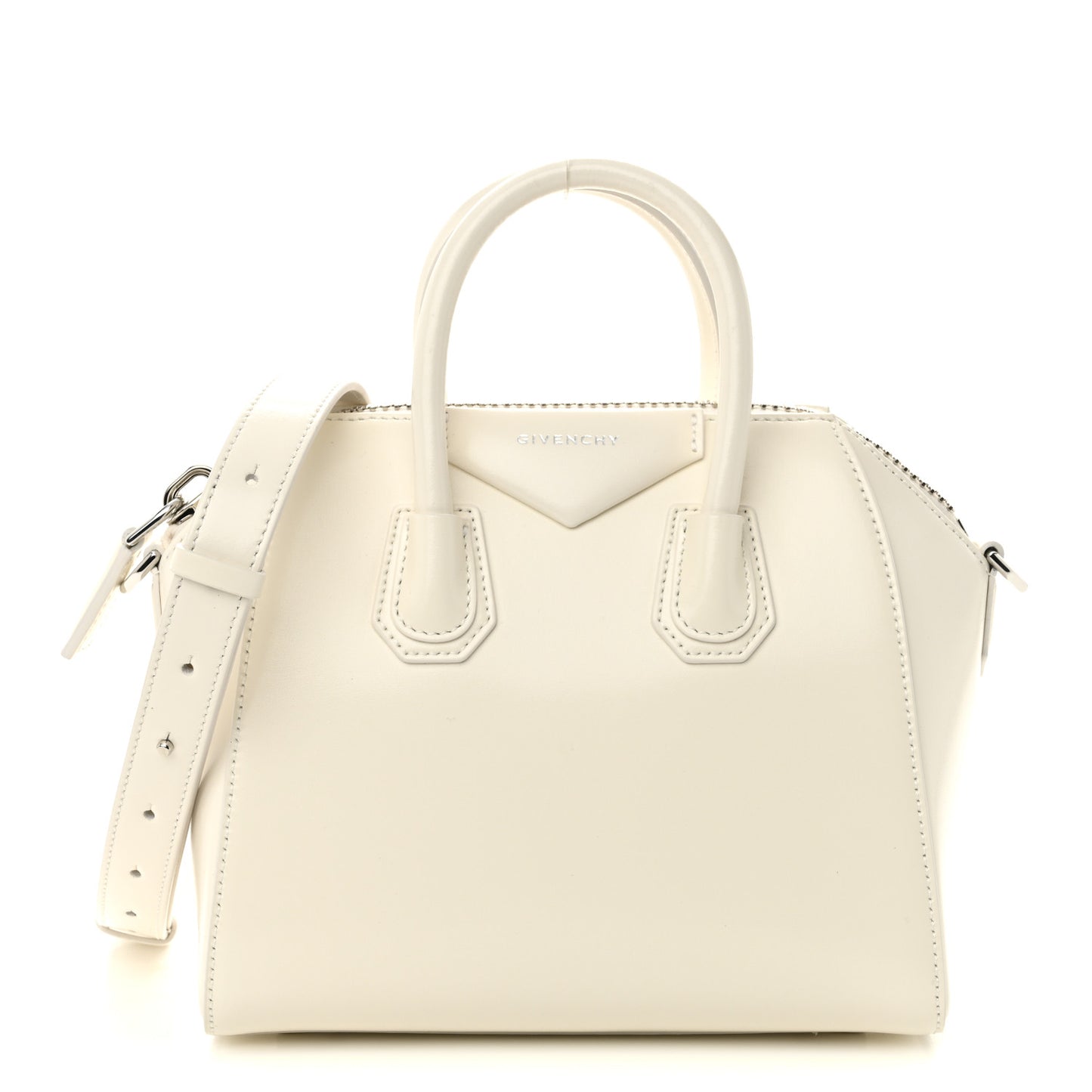 Shiny Lord Calfskin Mini Antigona Ivory
