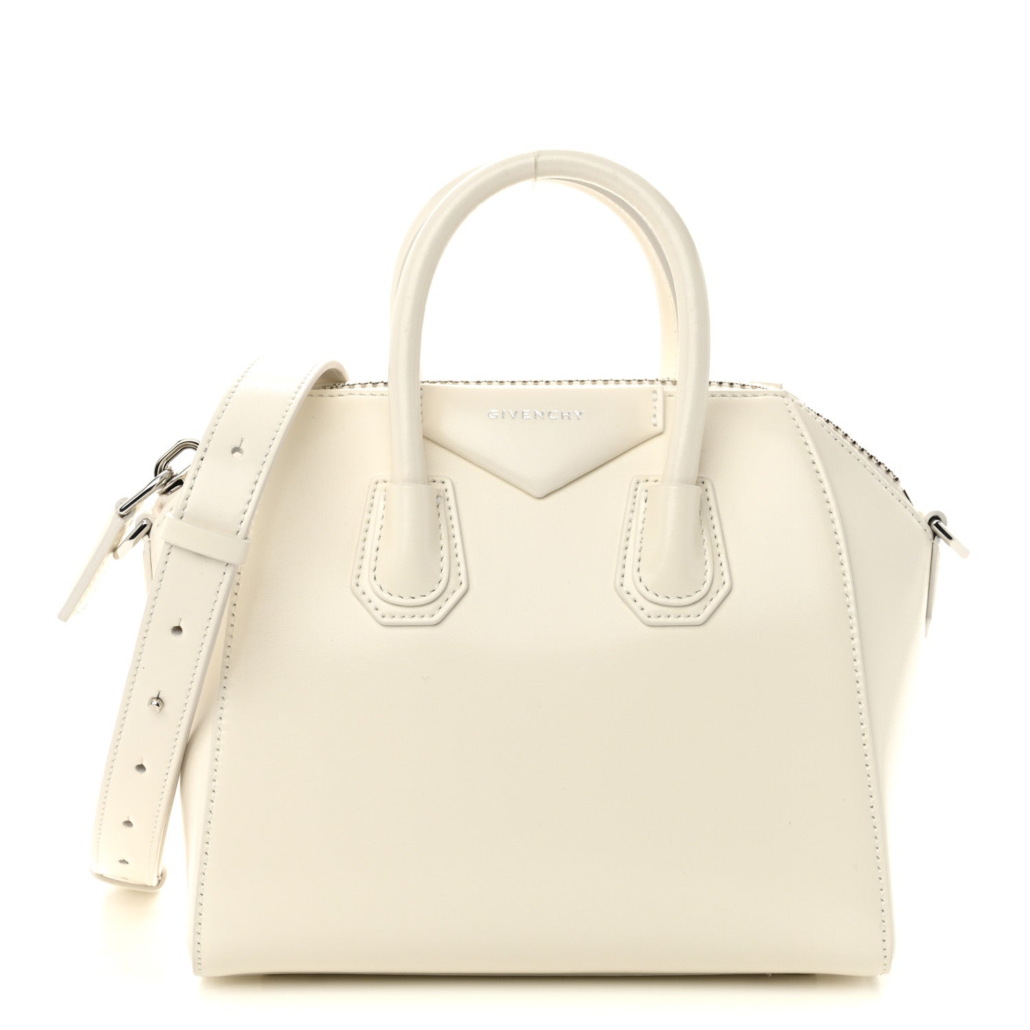 Givenchy Shiny Lord Calfskin Mini Antigona Ivory 1 of 10