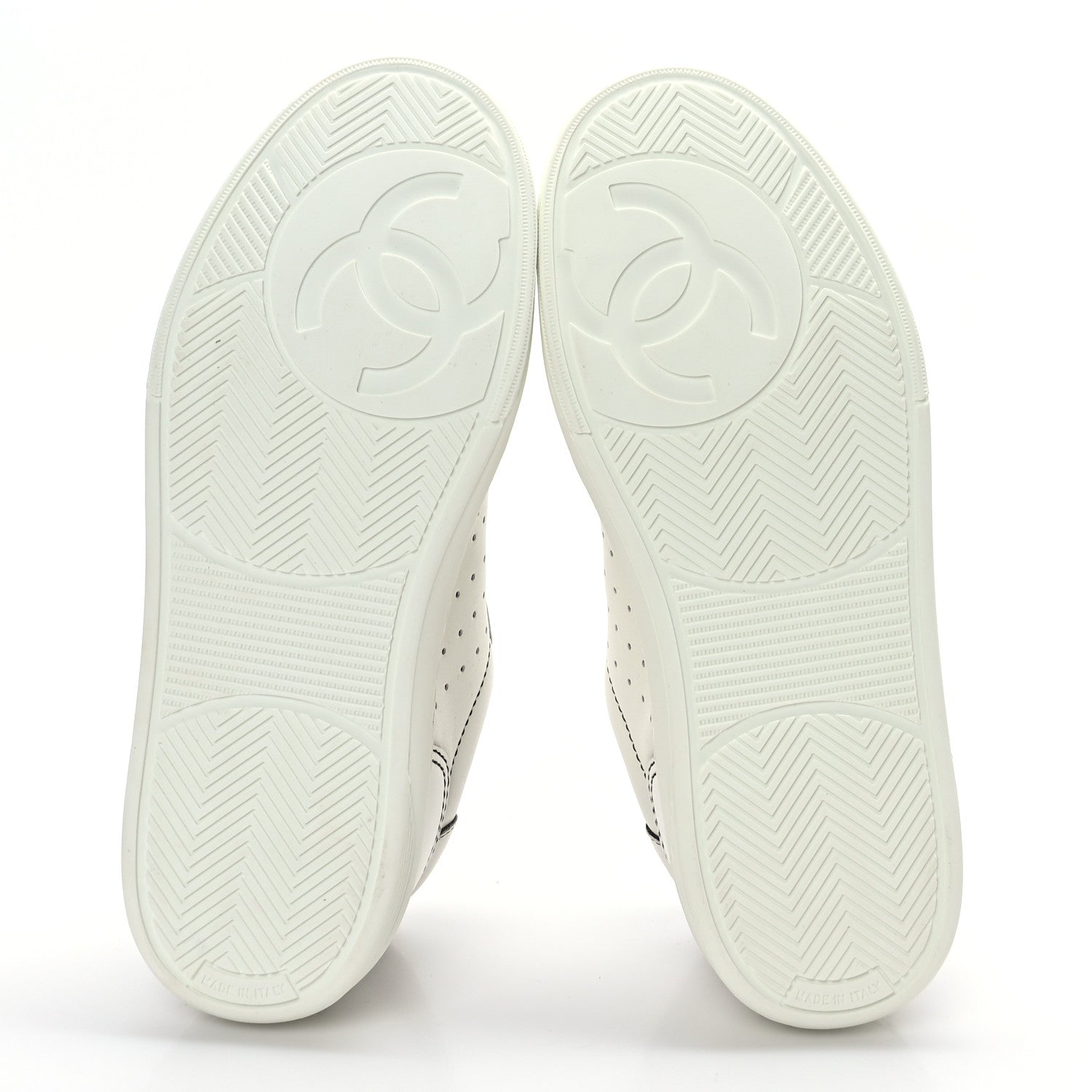 Chanel Calfskin Womens Logo Sneakers 36.5 Black White 6 of 7