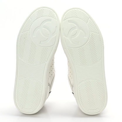 Chanel Calfskin Womens Logo Sneakers 36.5 Black White 6 of 7
