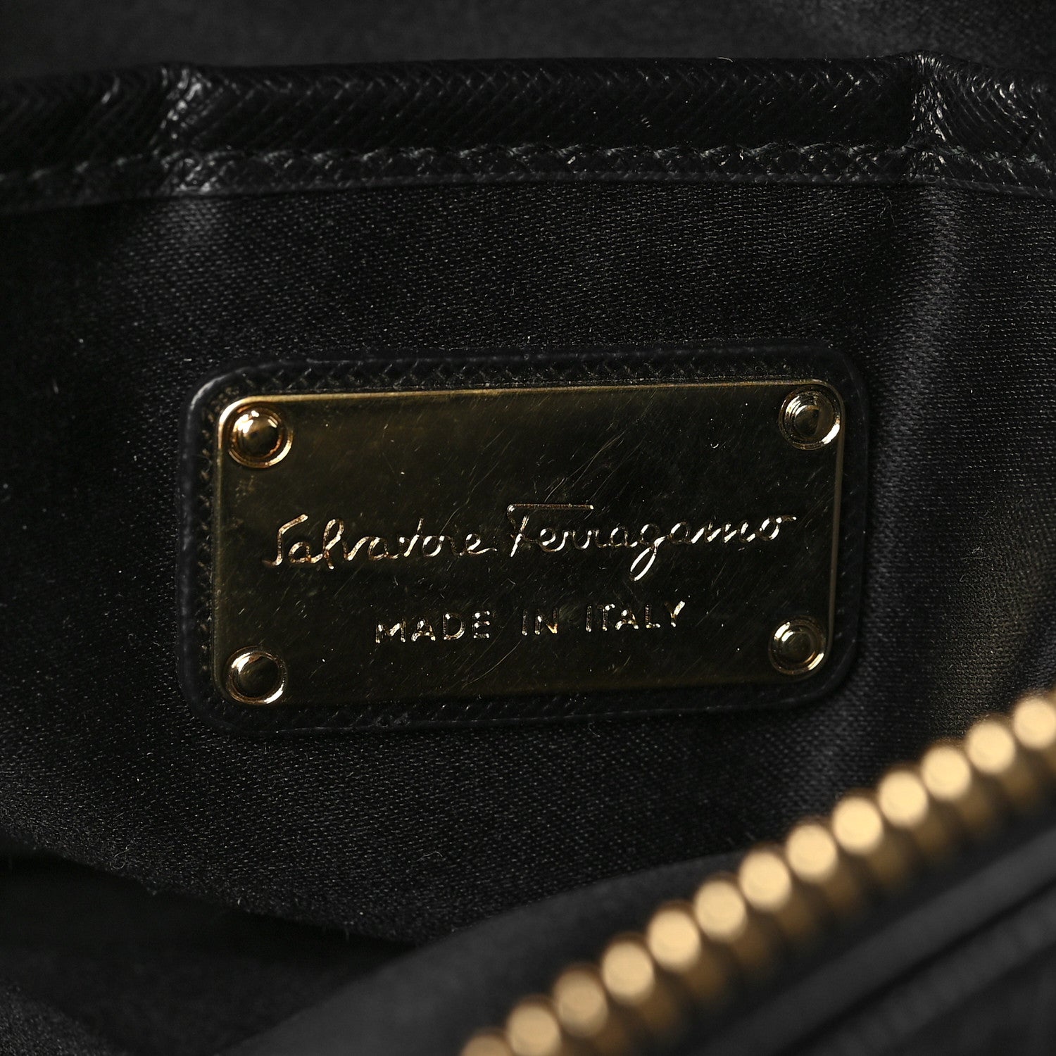 Salvatore Ferragamo Hammered Calfskin Lydia Bow Camera Bag Black 6 of 8