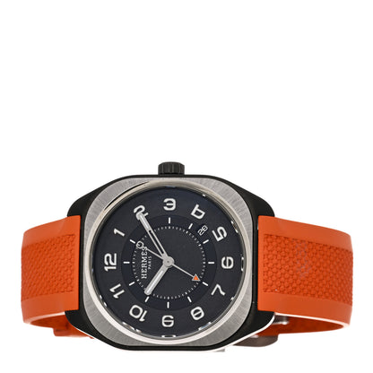 Hermes DLC Coated Titanium Rubber 39mm H08 Automatic Watch Orange 2 of 5