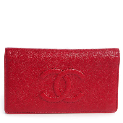 Chanel Caviar Yen CC Wallet Red 1 of 9