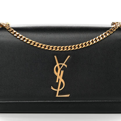 Saint Laurent Grain De Poudre Medium Classic Monogram Kate Satchel Black 7 of 11