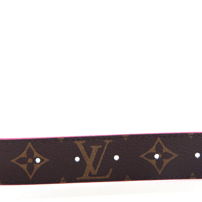 Louis Vuitton Calfskin Monogram 30mm LV Initiales Reversible Belt 80 32 Pink 3 of 5
