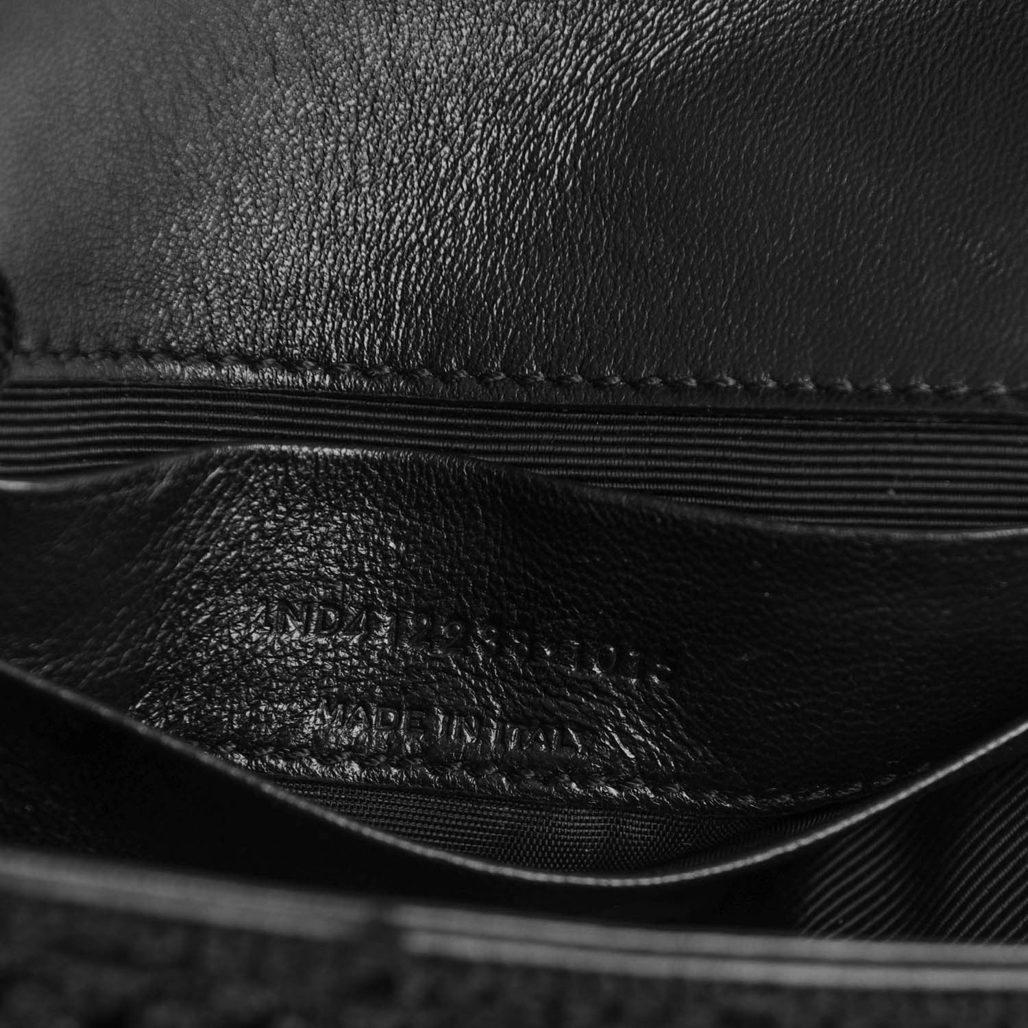 Saint Laurent Calfskin Crochet Baby Monogram Chain Satchel Black 8 of 8