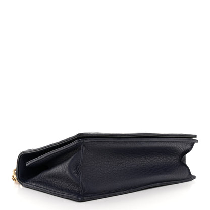 Christian Dior Grained Calfskin Medium Diorama Flap Bag Indigo Blue 4 of 9