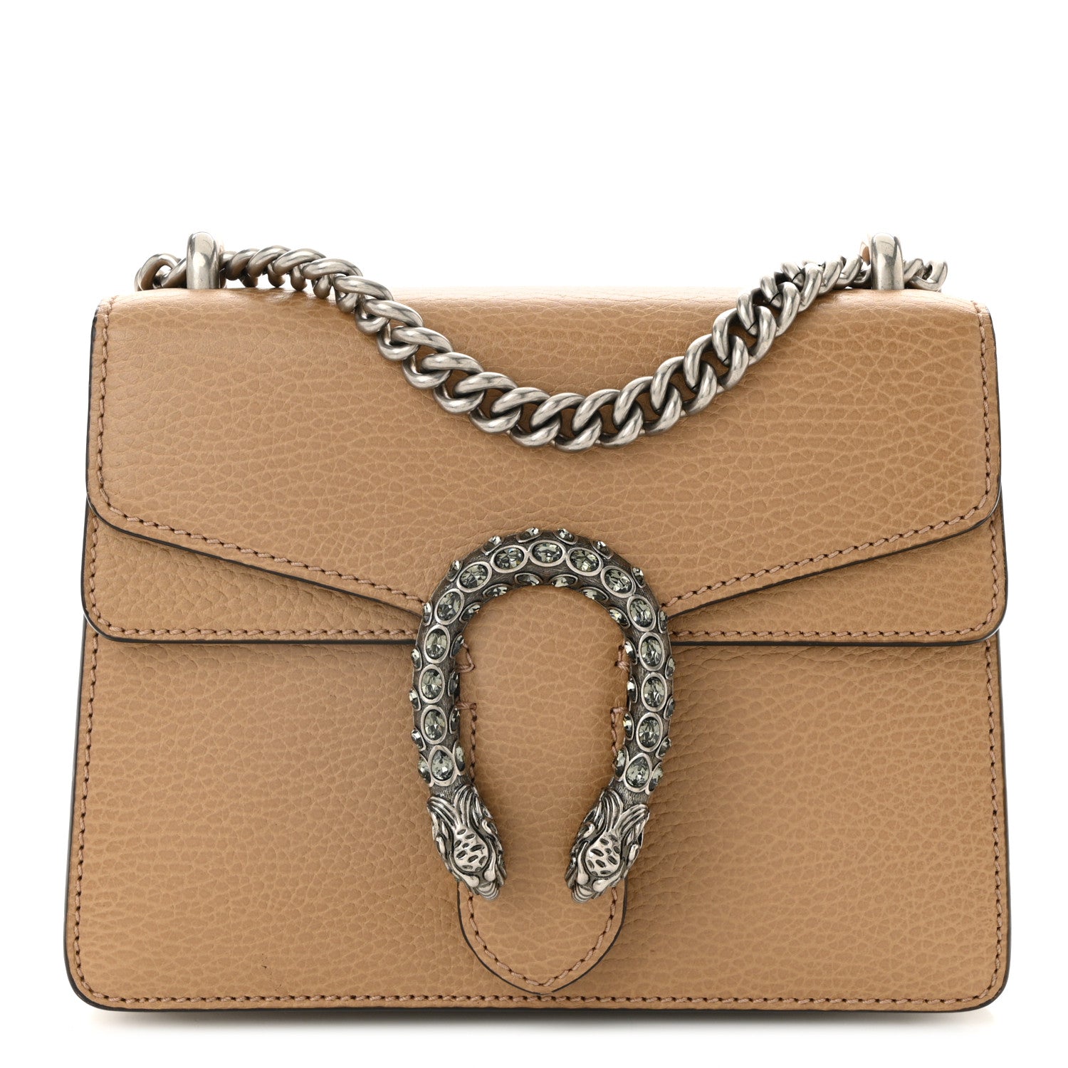 Gucci Dollar Calfskin Crystal Mini Dionysus Shoulder Bag Natural Tan Black Diamond 1 of 10