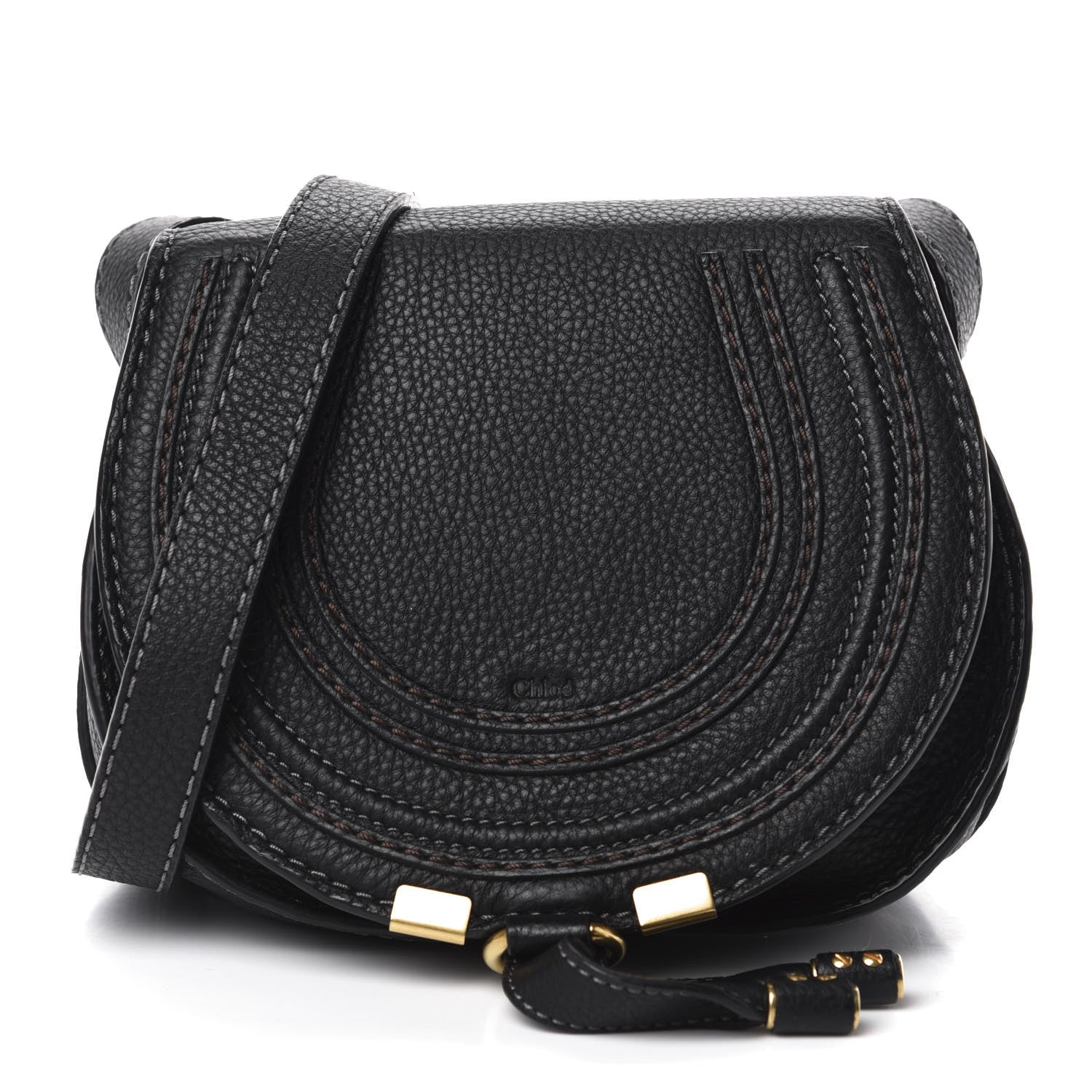 Chloe Calfskin Mini Marcie Round Crossbody Bag Black 1 of 10