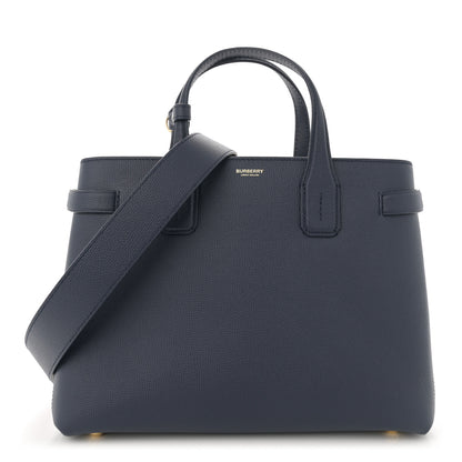 Burberry Derby Calfskin Vintage Check Medium Banner Tote Regency Blue 1 of 11
