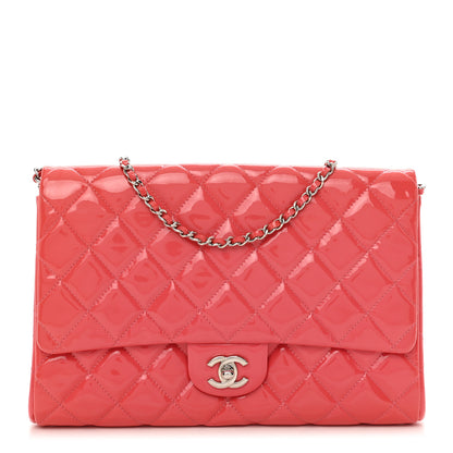 Chanel Patent Quilted Clutch with Chain Flap Fuchsia 1 of 10