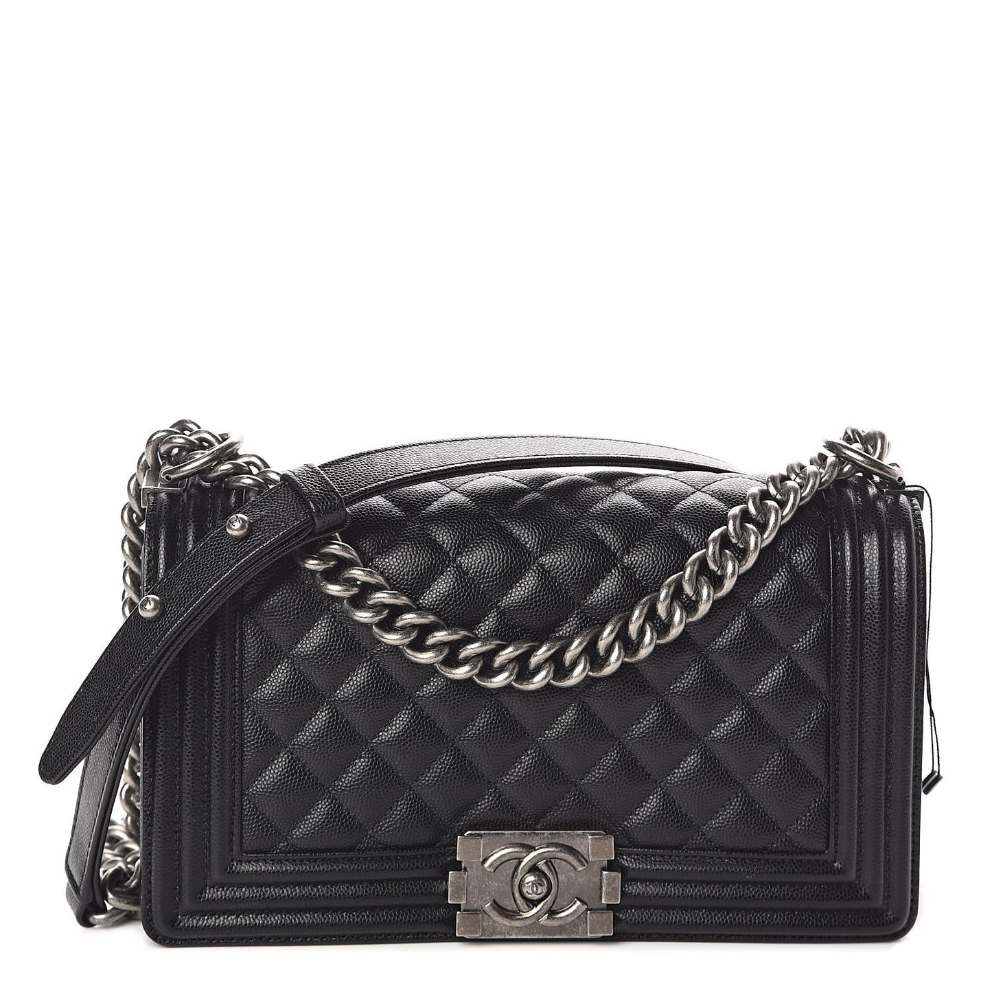 Caviar Quilted Medium Boy Flap Black