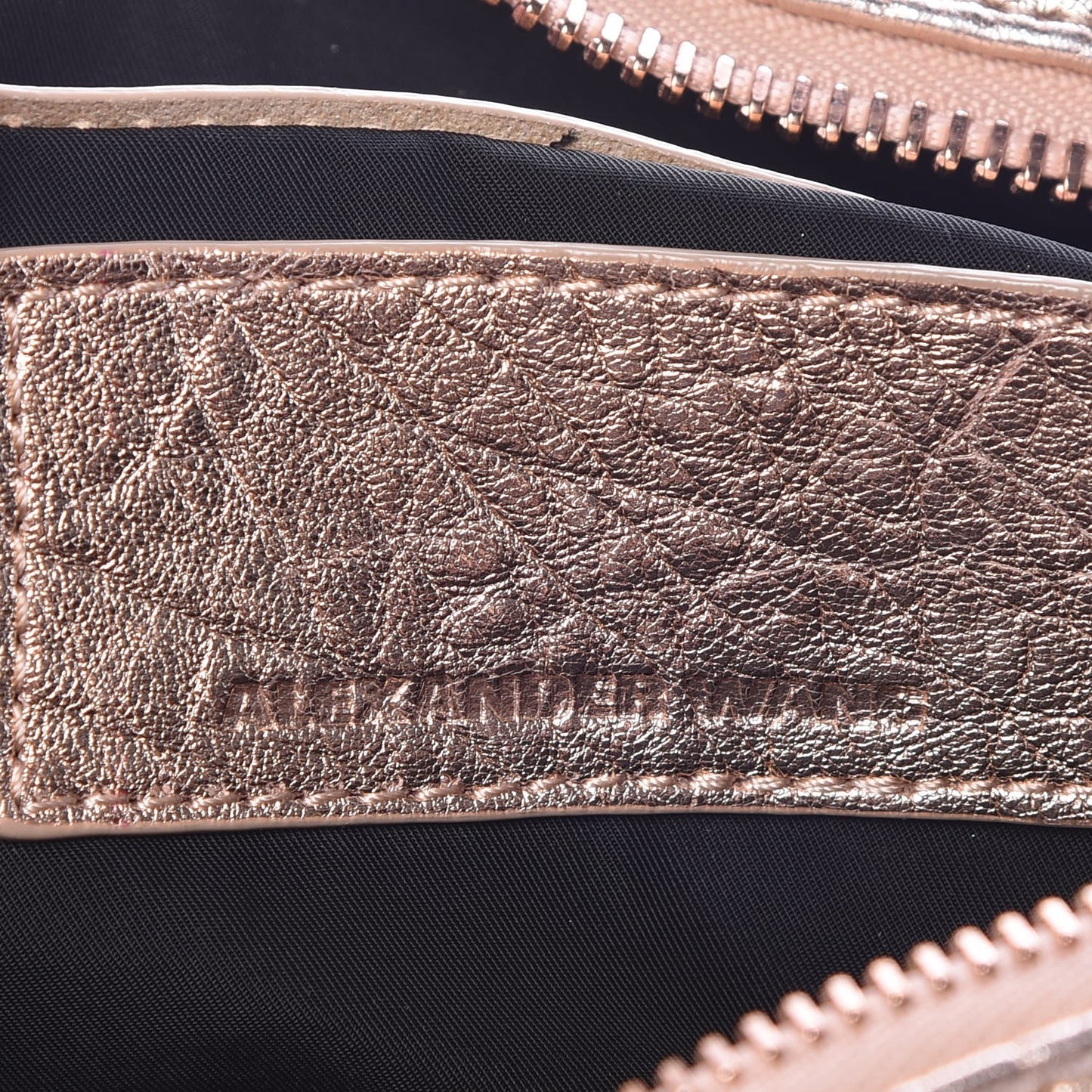 Metallic Pebbled Lambskin Rocco Rose Gold Hardware