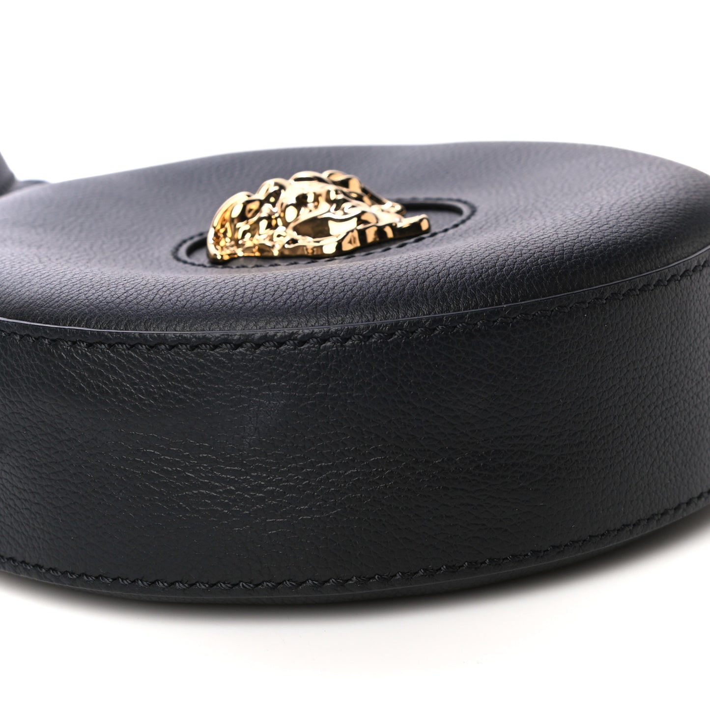 Calfskin La Medusa Round Camera Bag Black