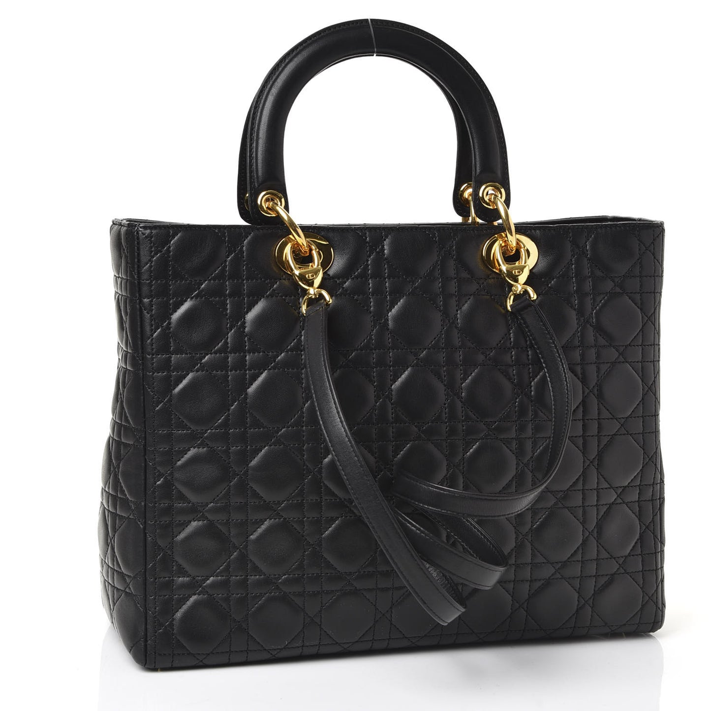 Lambskin Cannage Large Lady Dior Black
