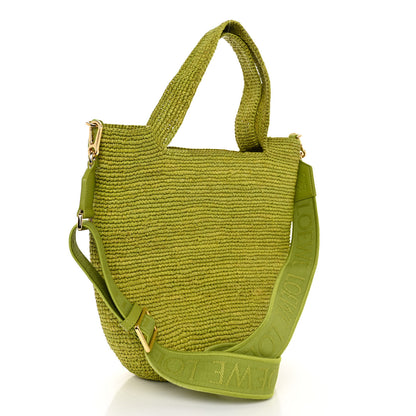Loewe Raffia Mini Slit Tote Bag Meadow Green 3 of 9