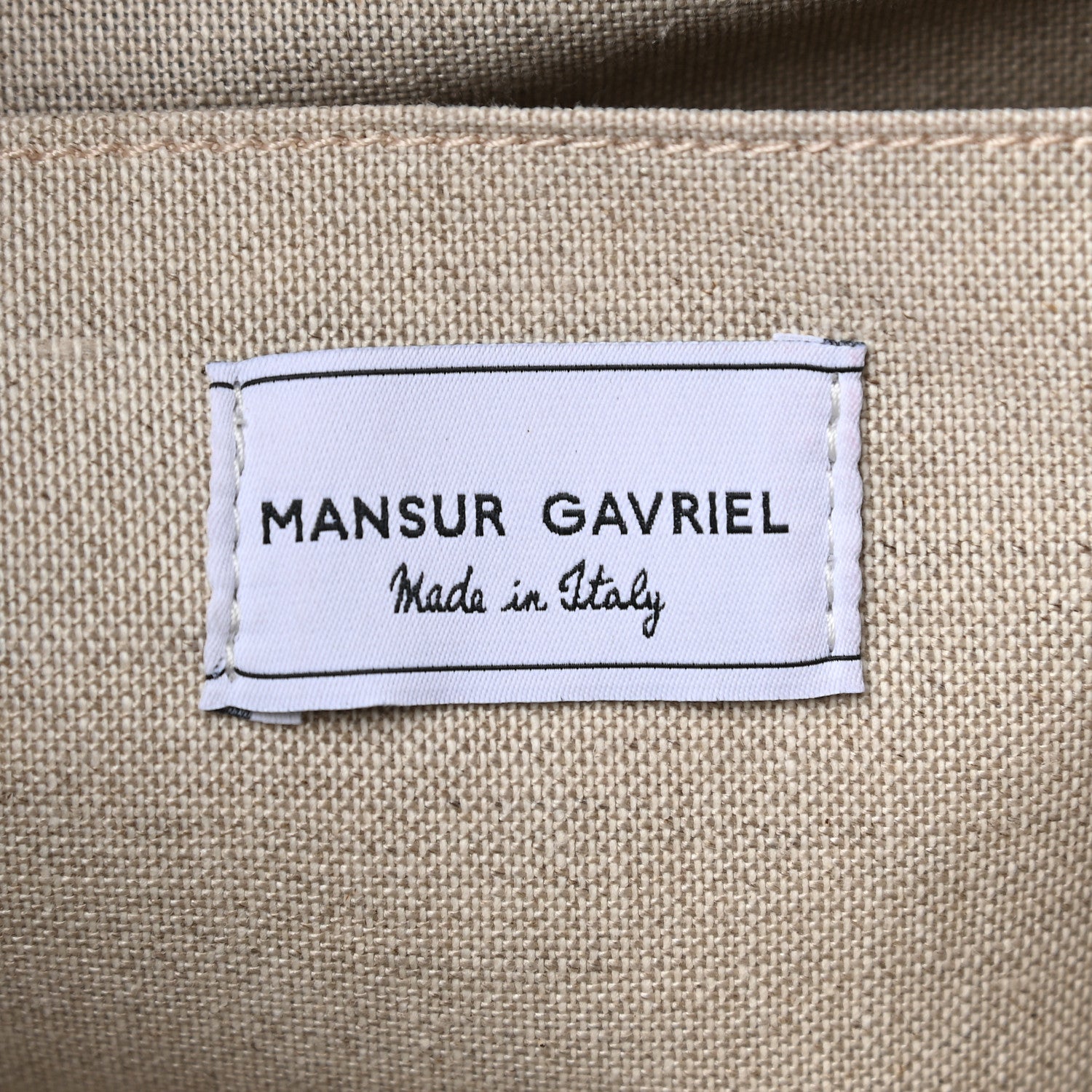Mansur Gavriel Canvas Gingham Check North South Tote Black White 6 of 10