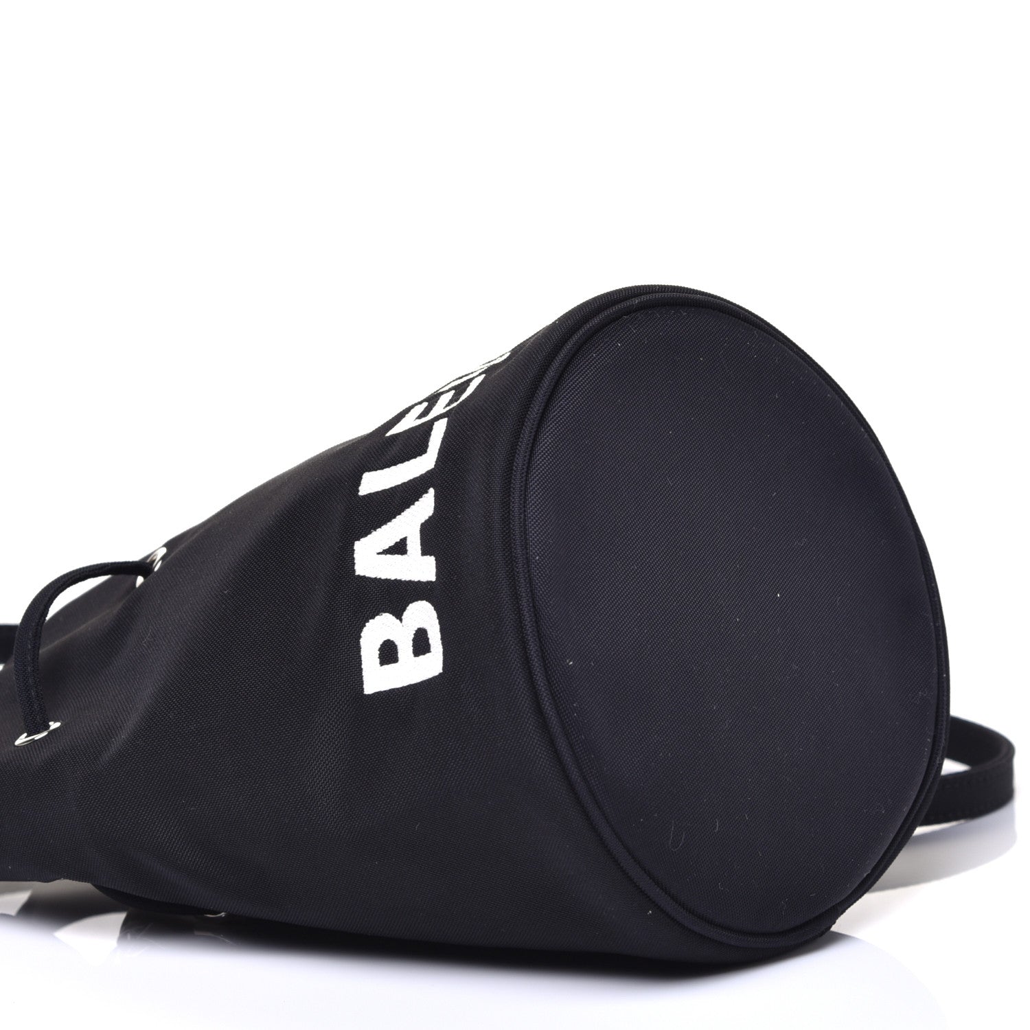 Balenciaga Recycled Sport Nylon Logo Embroidered Wheel Drawstring Bucket Bag XS Black 6 of 11