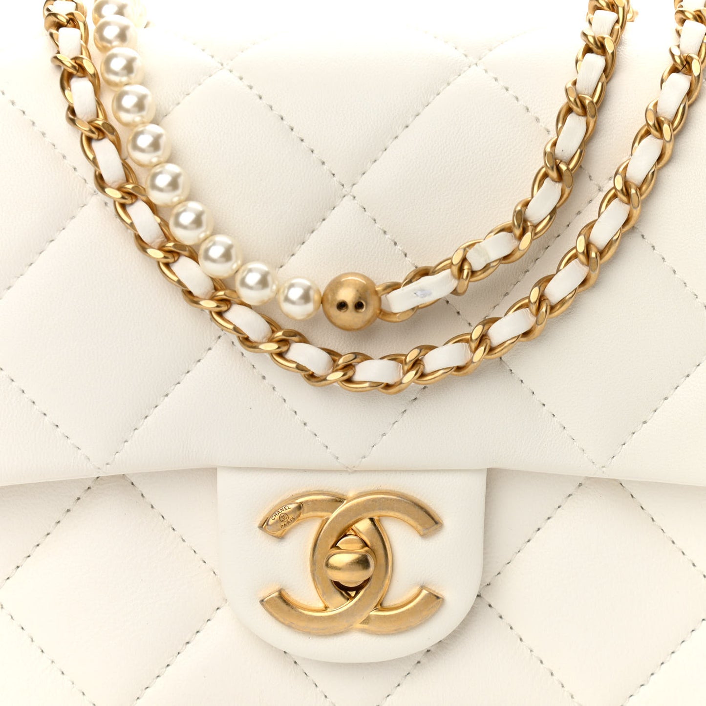 Lambskin Quilted Mini My Perfect Flap White