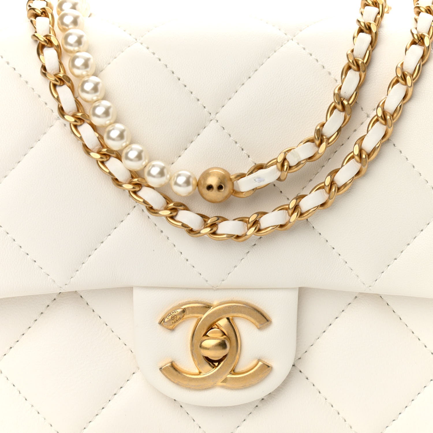 Chanel Lambskin Quilted Mini My Perfect Flap White 8 of 10