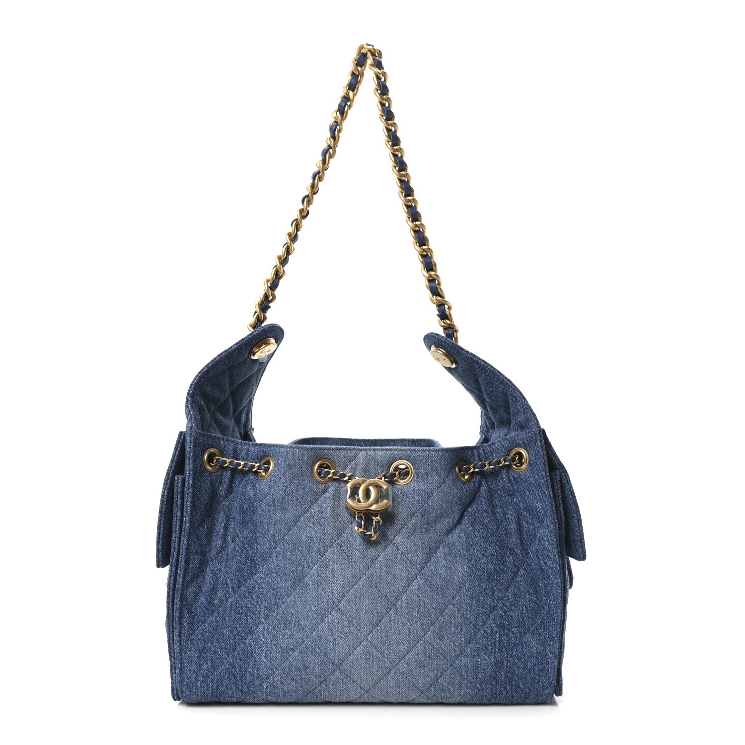 Chanel Washed Denim Quilted Small Chanel 25 Handbag Blue 1 of 10