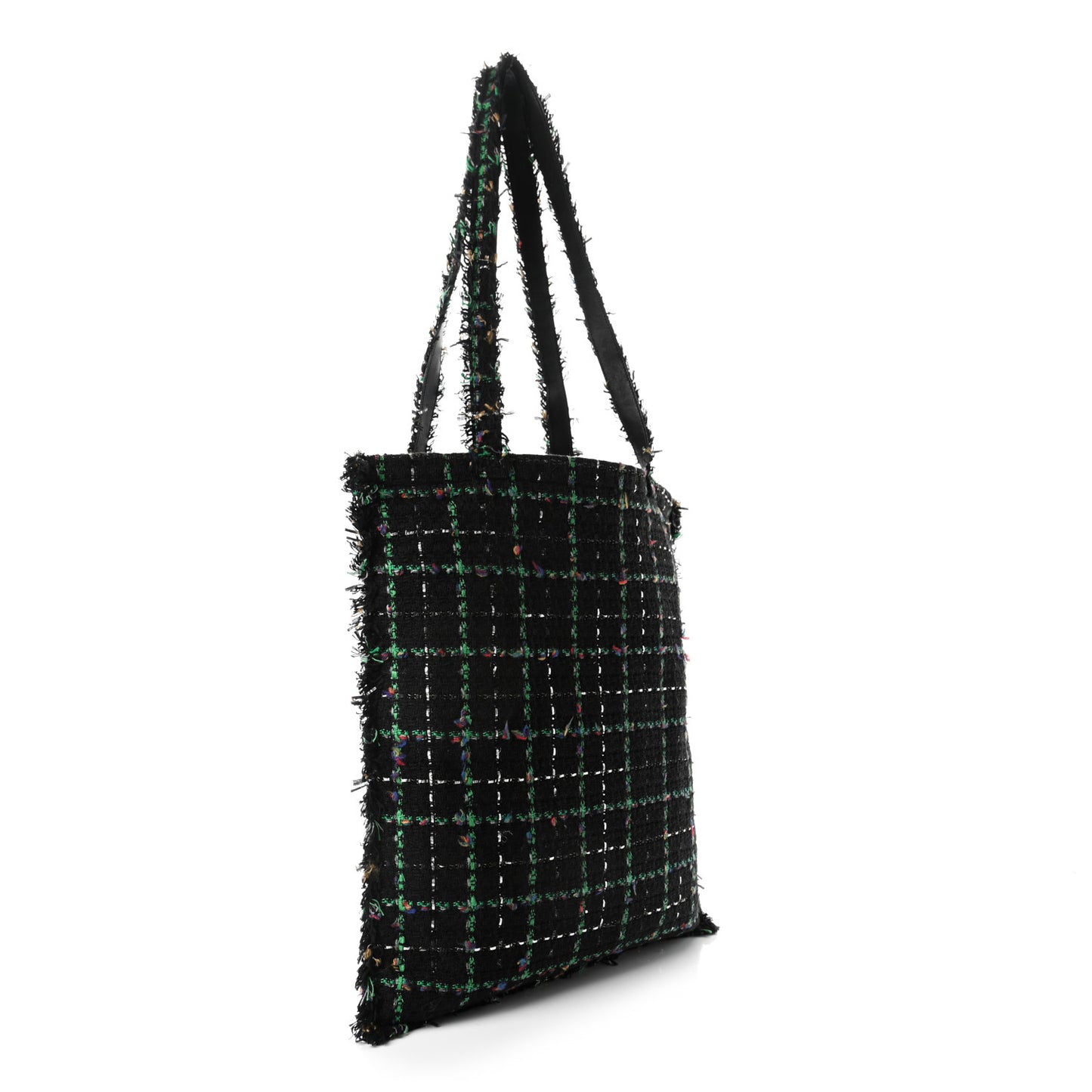 Tweed Resin Strass Large Robot Shopping Bag Black