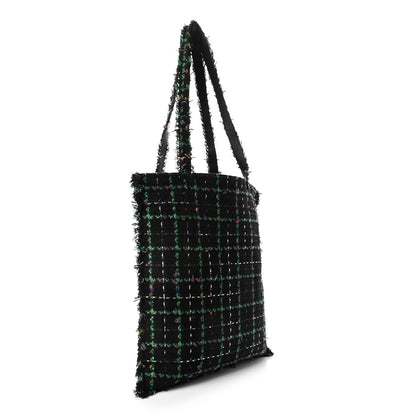 Chanel Tweed Resin Strass Large Robot Shopping Bag Black 2 of 4