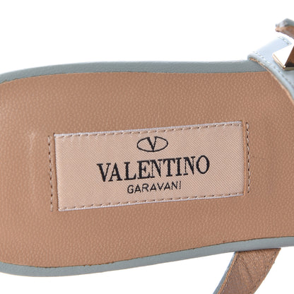 Valentino Garavani Calfskin Rockstud Ankle Wrap Flat Thong Sandals 36.5 Celadon 7 of 8