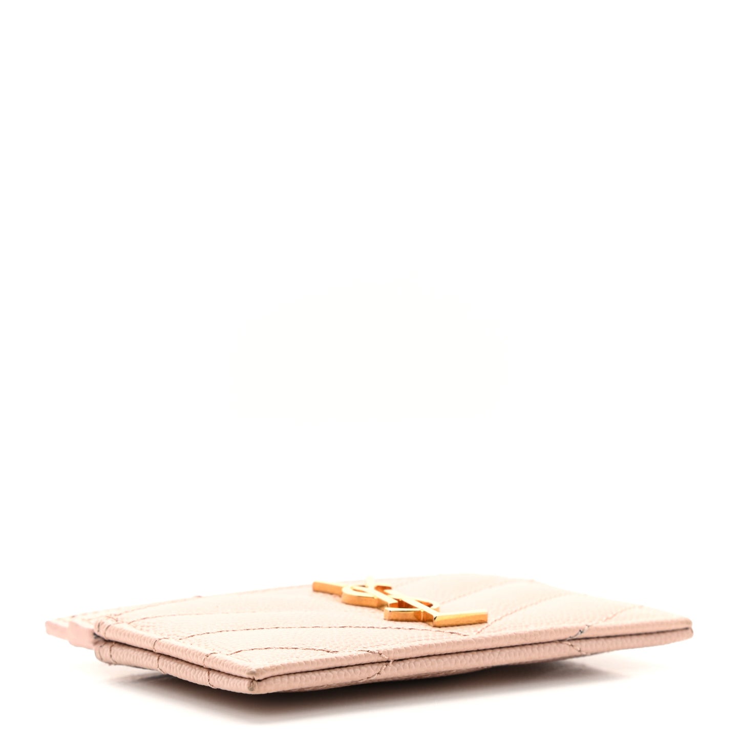 Grain De Poudre Matelasse Chevron Monogram Credit Card Case Pale Pink