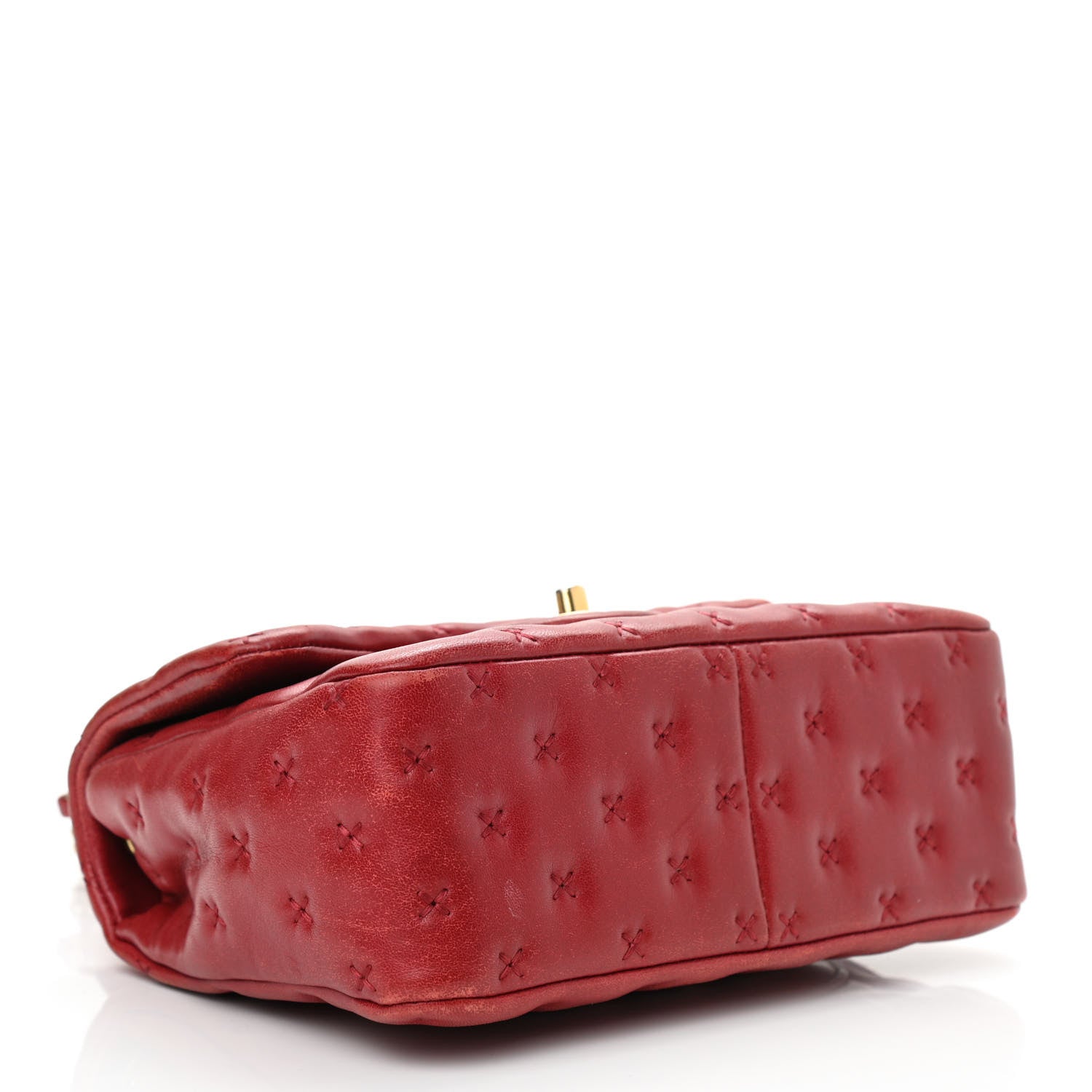 Chanel Lambskin Cross Stitch Mini Coco Handle Flap Red 4 of 10