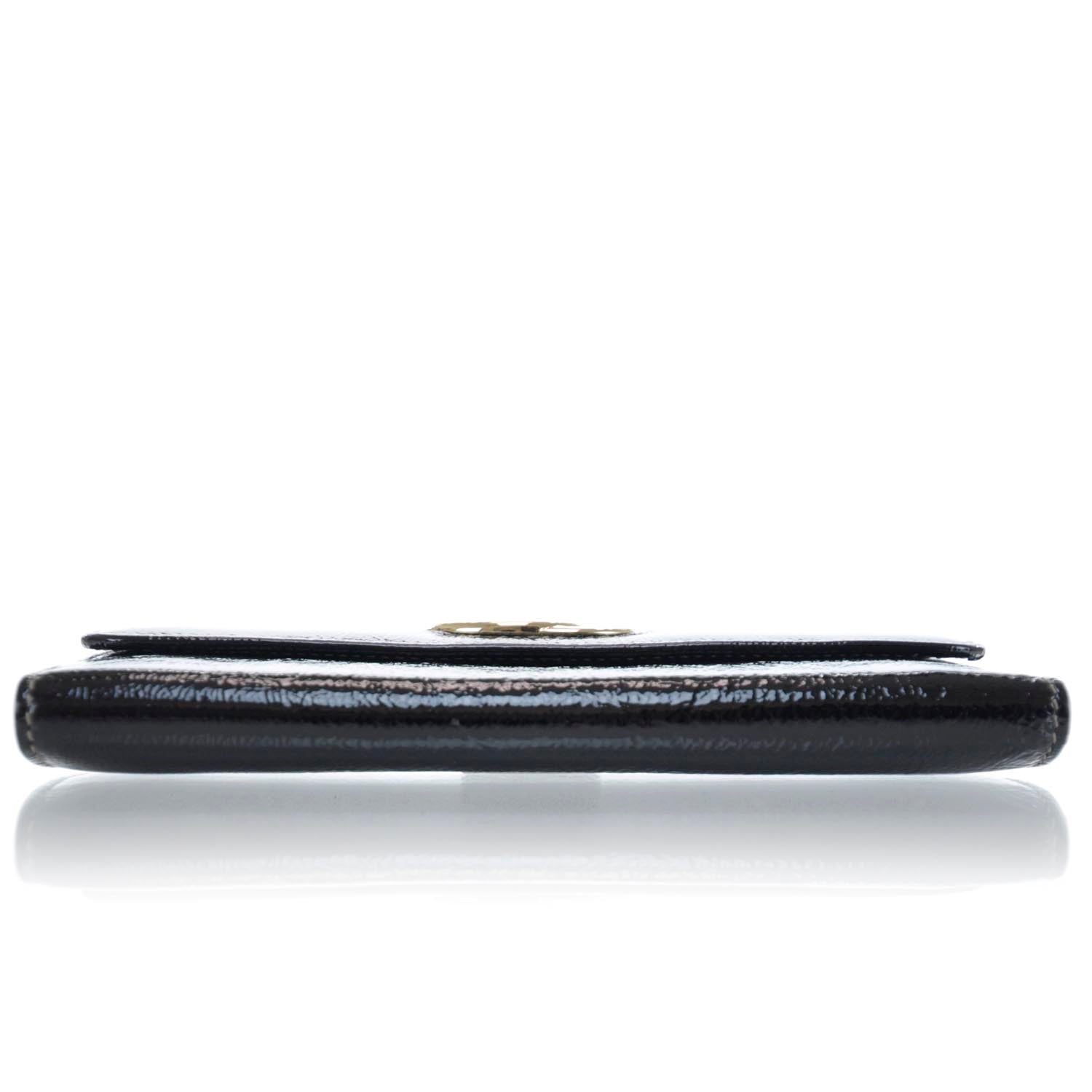 Gucci Patent Britt Continental Wallet Black 5 of 11