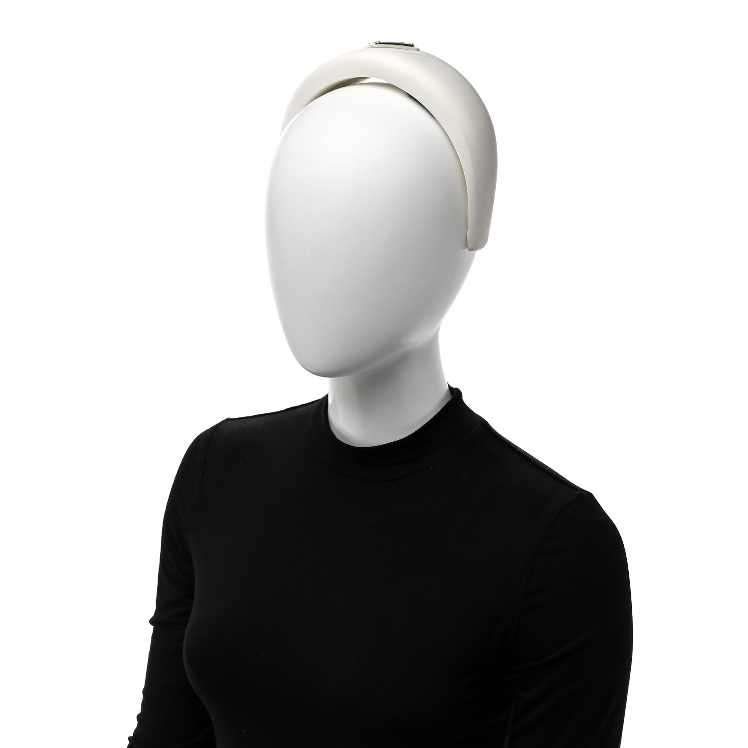 Prada Re-Nylon Triangle Logo Headband White 2 of 5