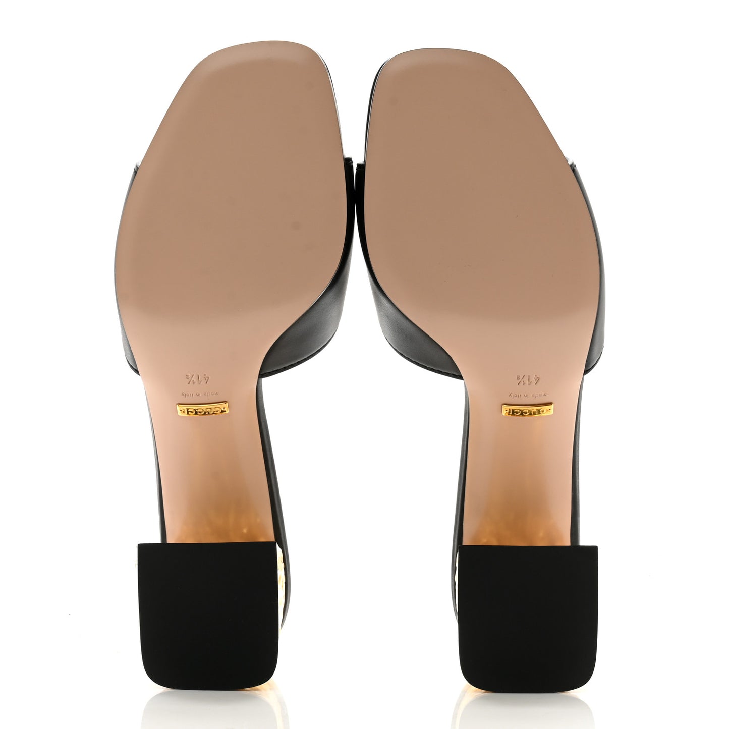 Cosmos Softy Calfskin Interlocking G Cut Out 55mm Slide Sandals 41.5 Black