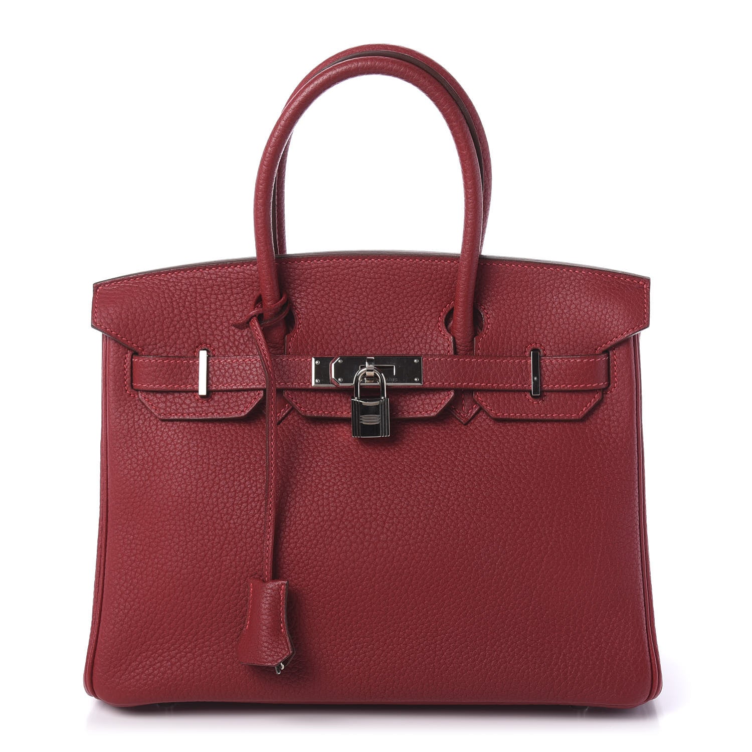 Hermes Taurillon Clemence Birkin 30 Rouge Vif 1 of 11