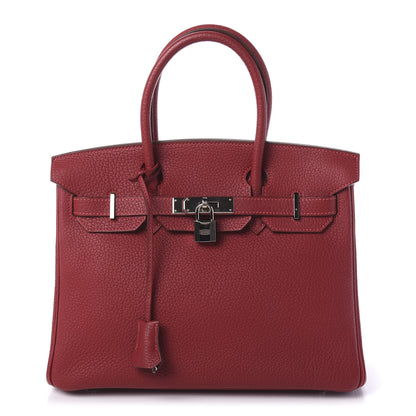 Hermes Taurillon Clemence Birkin 30 Rouge Vif 1 of 11