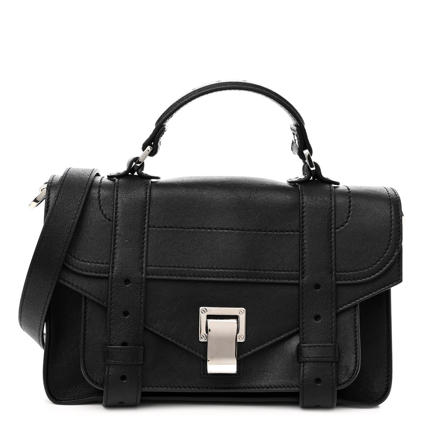 Proenza Schouler Lambskin Tiny PS1 Satchel Black 1 of 9